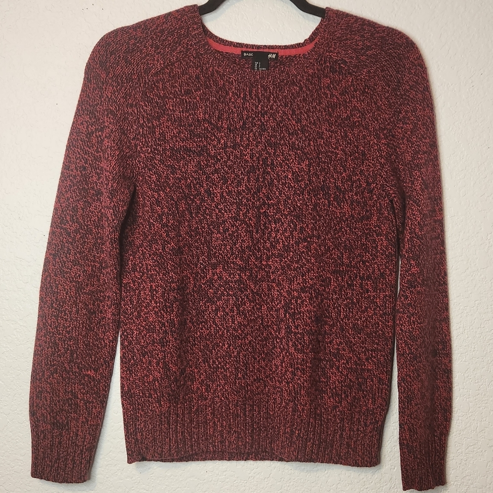 H&M Women's Red and Navy Knit Sweater, Size‎ S